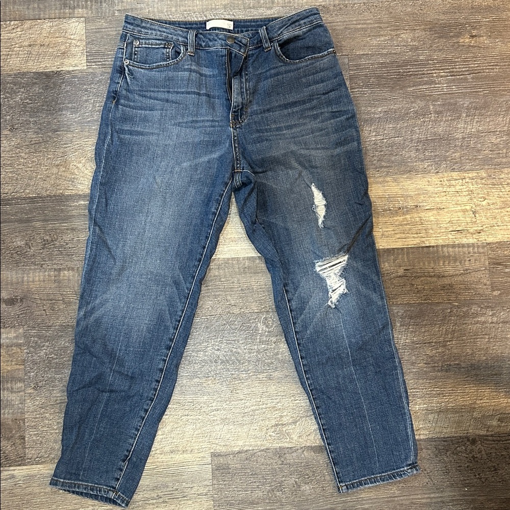 Distressed Blue Jeans
